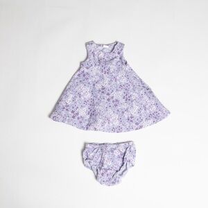 GAP Baby Corduroy Lavender and White Floral Dress and Bloomer Set